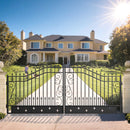 16x8 ft Dual Swing Driveway Gate with Star Pattern