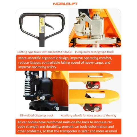 NobleLift Standard Duty Pallet Jack 5500 lbs Capacity 27''x48'' Forks 6 Pack - PH000085