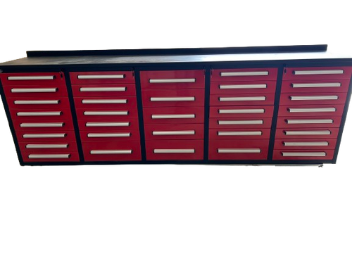 10ft Storage Cabinet with 35 Drawers