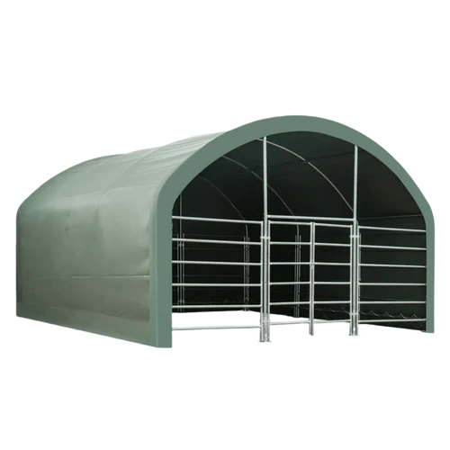 Chery Industrial 20' x 20' Livestock Corral Shelter with Front Door
