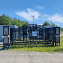 20x8 ft Dual Swing Driveway Gate with Ornamental Posts