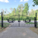 20x8 ft Steel Dual Swing Driveway Gate