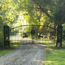20x8 ft Dual Swing Driveway Gate with Ornamental Posts