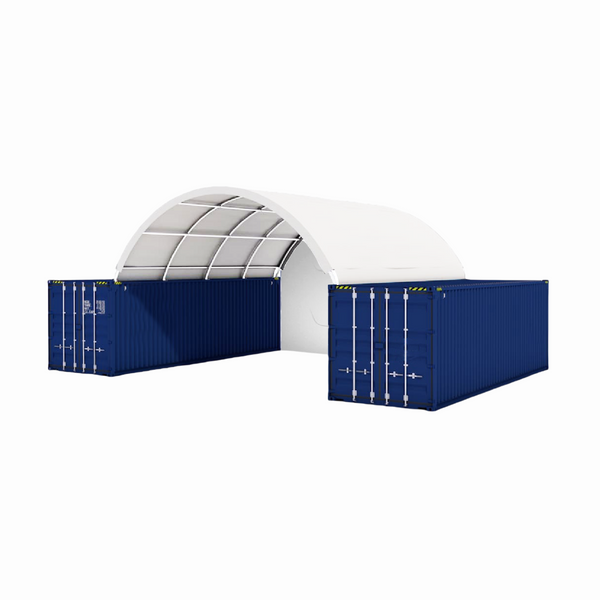 Gold Mountain 20x20 ft Container Shelter with Closed Back Panel
