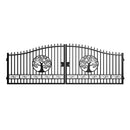 20x8 ft Steel Dual Swing Driveway Gate with Wider Goalposts