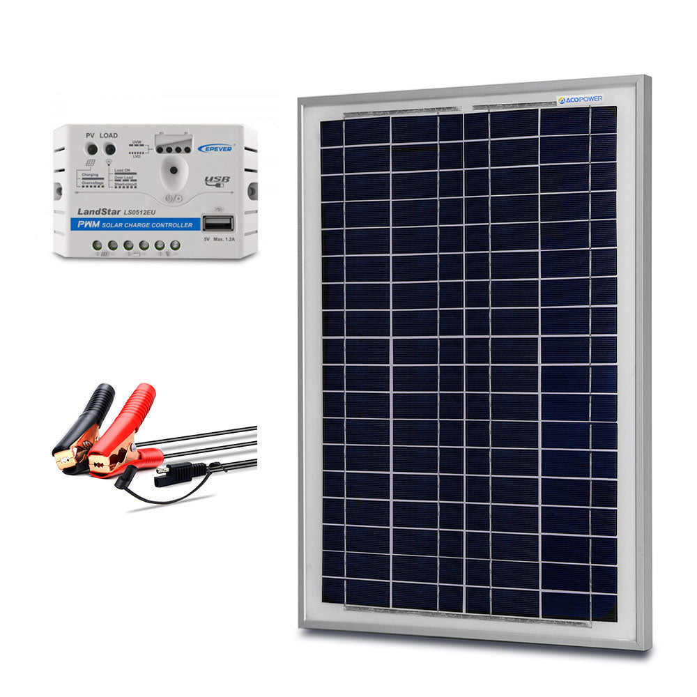 ACOPower 25W Off-grid Solar Kits, 5A charge controller with SAE connector