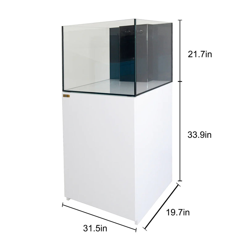 Aqua Dream 90 Gallon Coral Reef Aquarium Ultra Clear Glass Tank & Built in Sump All White REEF-800-WT - Serenity Provision