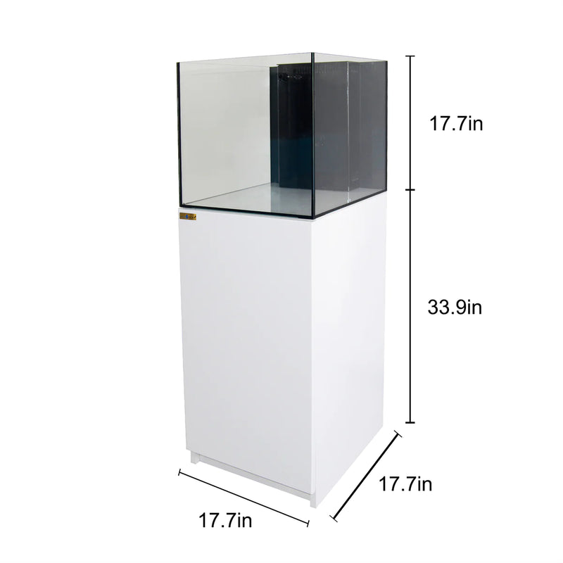 Aqua Dream 37 Gallon Coral Reef Aquarium Ultra Clear Glass Tank & Built in Sump All White REEF-450-WT - Serenity Provision