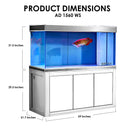 Aqua Dream 200 Gallon Tempered Glass Aquarium White and Silver AD-1560-WS - Serenity Provision