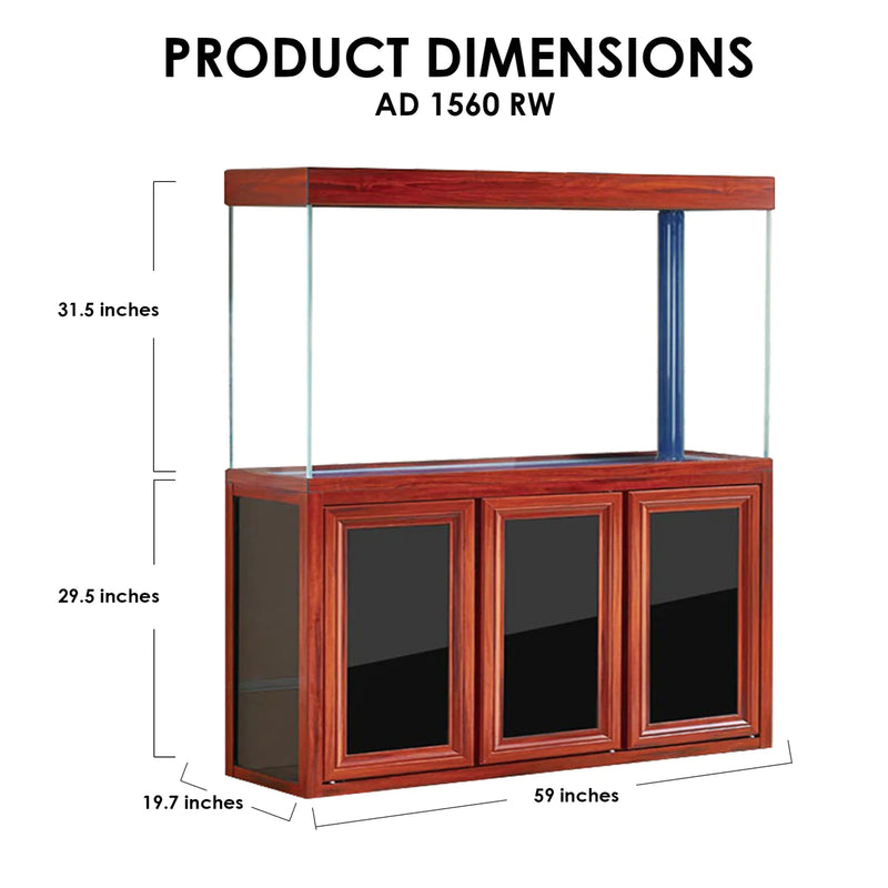 Aqua Dream 175 Gallon Tempered Glass Aquarium Redwood AD-1560-RW - Serenity Provision