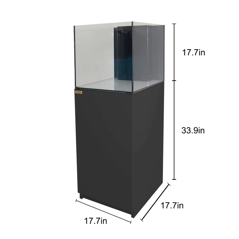 Aqua Dream 37 Gallon Coral Reef Aquarium Ultra Clear Glass Tank & Built in Sump All Black REEF-450-BK - Serenity Provision