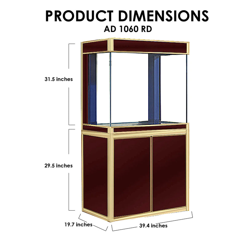 Aqua Dream 100 Gallon Tempered Glass Aquarium Red and Gold AD-1060-RD - Serenity Provision