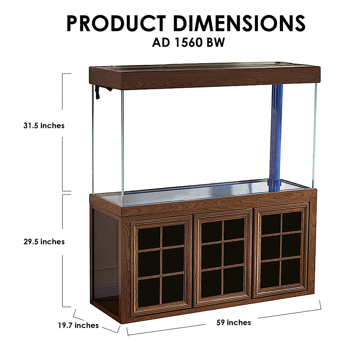 Aqua Dream 175 Gallon Tempered Glass Aquarium Darkwood AD-1560-BW - Serenity Provision
