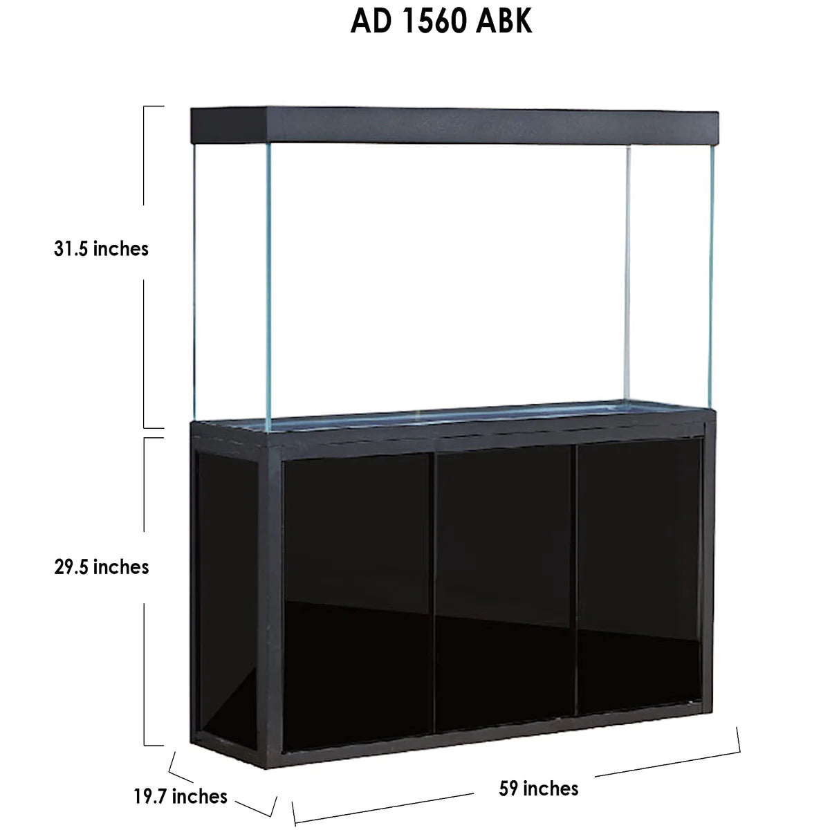 Aqua Dream 175 Gallon Tempered Glass Aquarium Black AD-1560-ABK - Serenity Provision