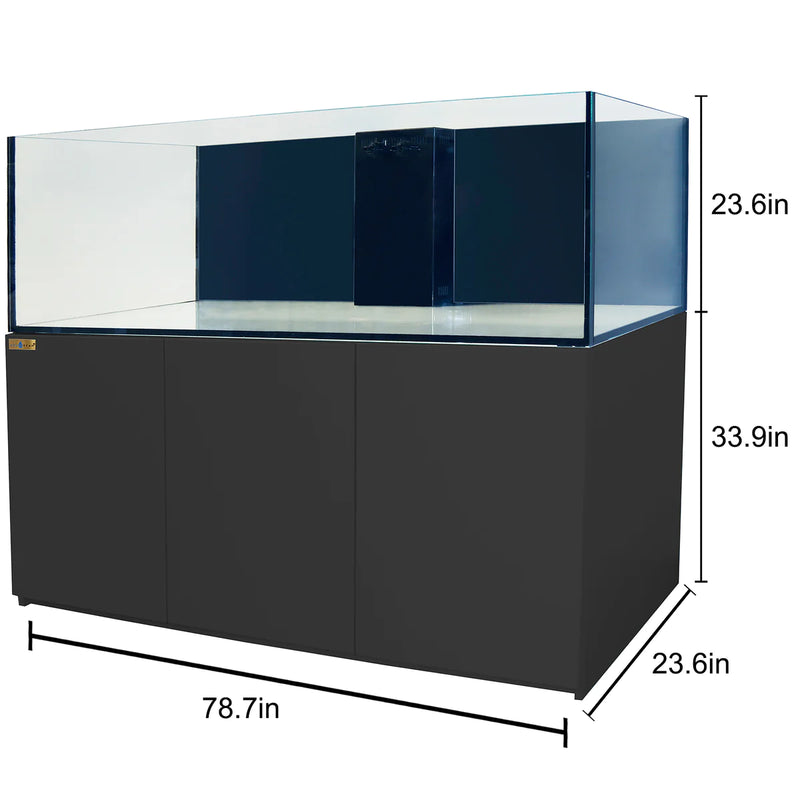 Aqua Dream 250 Gallon Coral Reef Aquarium Ultra Clear Glass Tank & Built in Sump All Black REEF-2000-BK - Serenity Provision