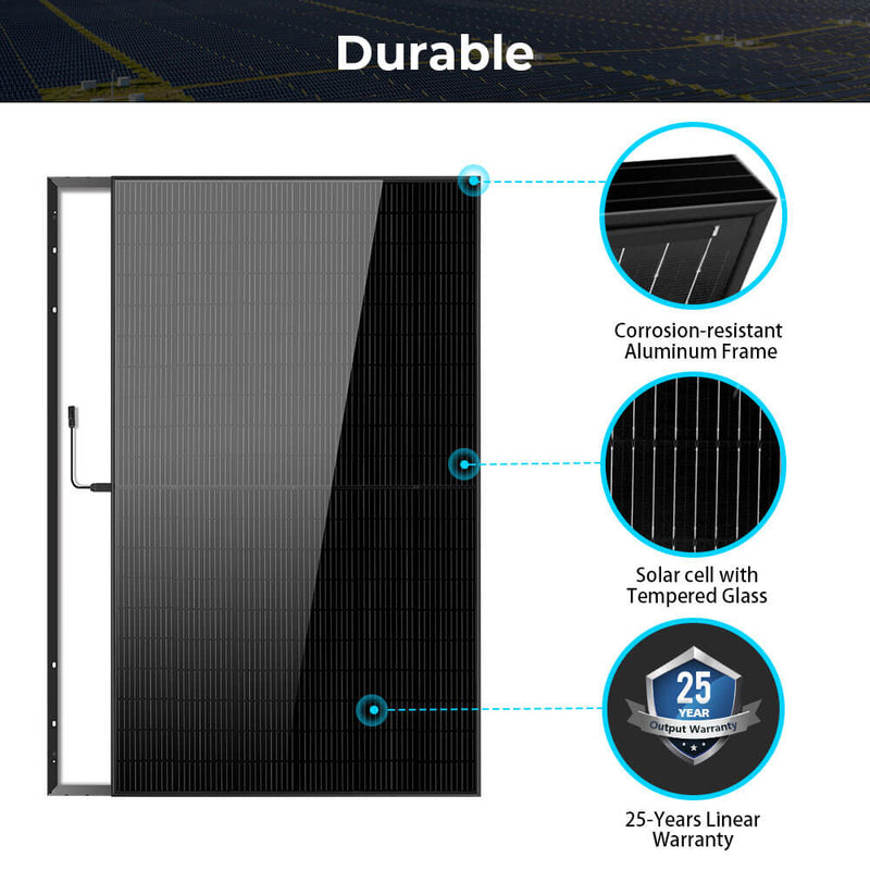 440W Mono Black PERC Solar Panel UL 61730