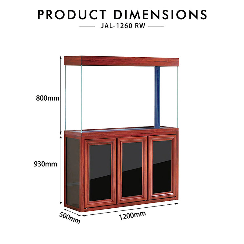 Aqua Dream 135 Gallon Tempered Glass Aquarium Redwood AD-1260-RW - Serenity Provision
