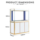 Aqua Dream 135 Gallon Tempered Glass Aquarium White and Gold AD-1260-WT - Serenity Provision