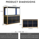 Aqua Dream 135 Gallon Tempered Glass Aquarium Black and Gold AD-1260-BK - Serenity Provision