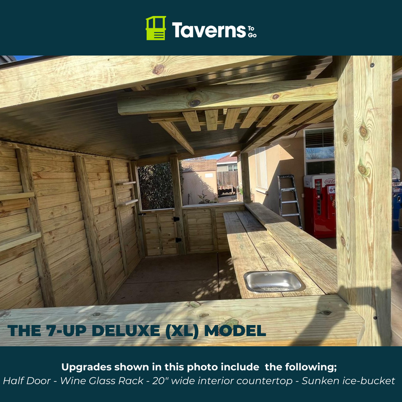Taverns-To-Go 11 x 8 ft The 7-Up Deluxe (X-LARGE) Backyard Patio Bar