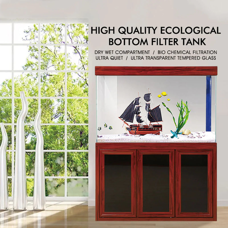 Aqua Dream 175 Gallon Tempered Glass Aquarium Redwood AD-1560-RW - Serenity Provision