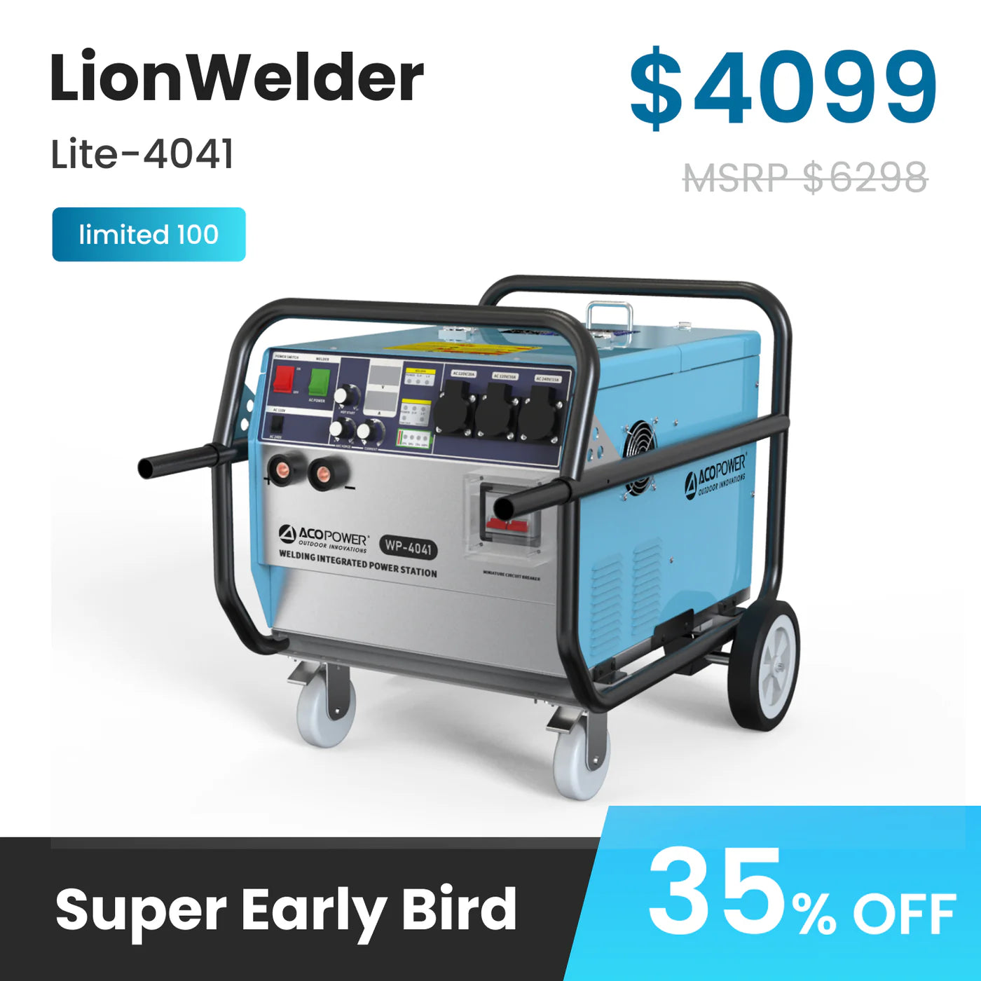 ACOPOWER LionWelder First Off-Grid Welder and Power Station——2.4 kWh,4.1 kWh