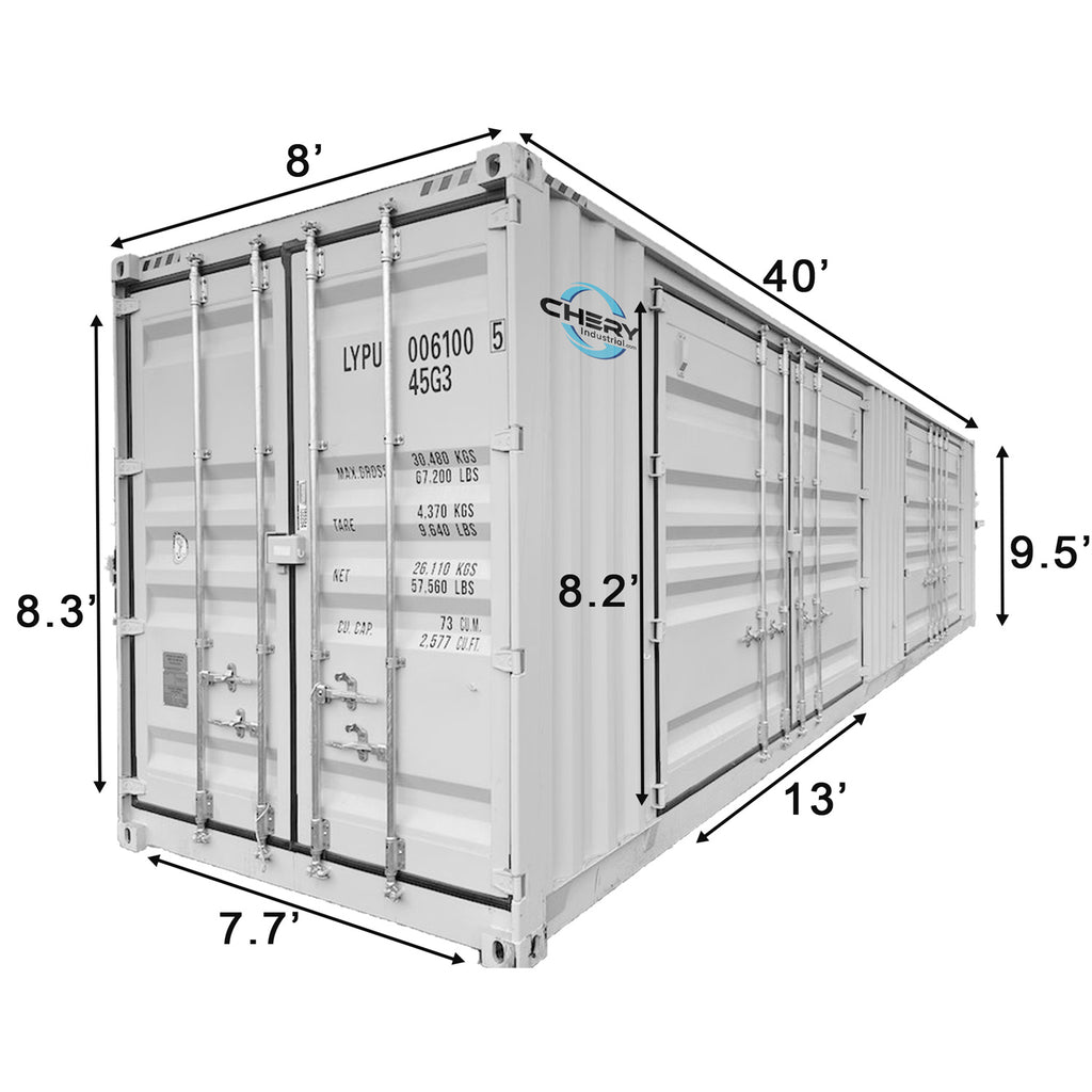 40ft High Cube Two Multi Doors Container with Logo