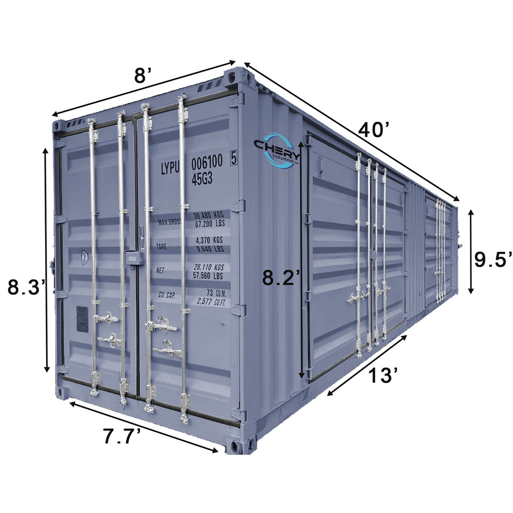 40ft High Cube Two Multi Doors Container with Logo