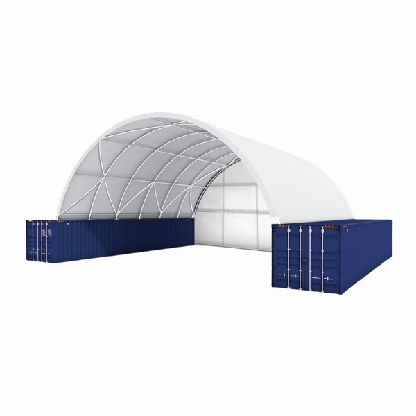 Gold Mountain 40x40x13 ft Container Shelter with Closed Back Panel