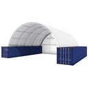 Gold Mountain 40x40x15 ft Container Shelter with Closed Back Panel