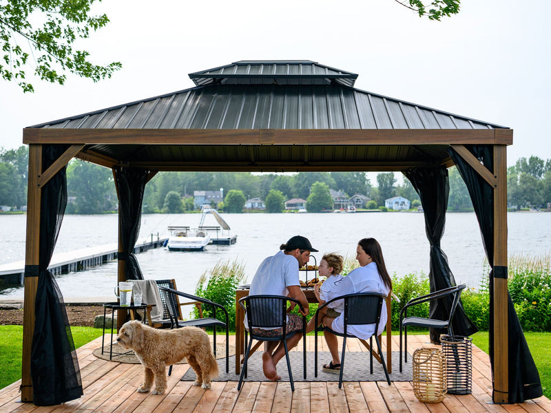 Gazebo Penguin Yosemite Gazebo 10'x10' Aluminum Frame Wood Finish - 41010-W013