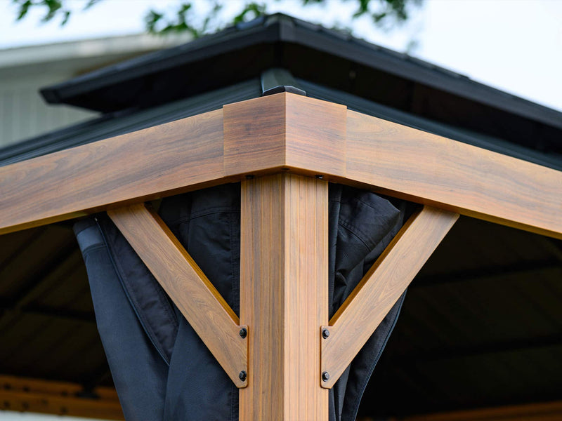 Gazebo Penguin Yosemite Gazebo 10'x10' Aluminum Frame Wood Finish - 41010-W013