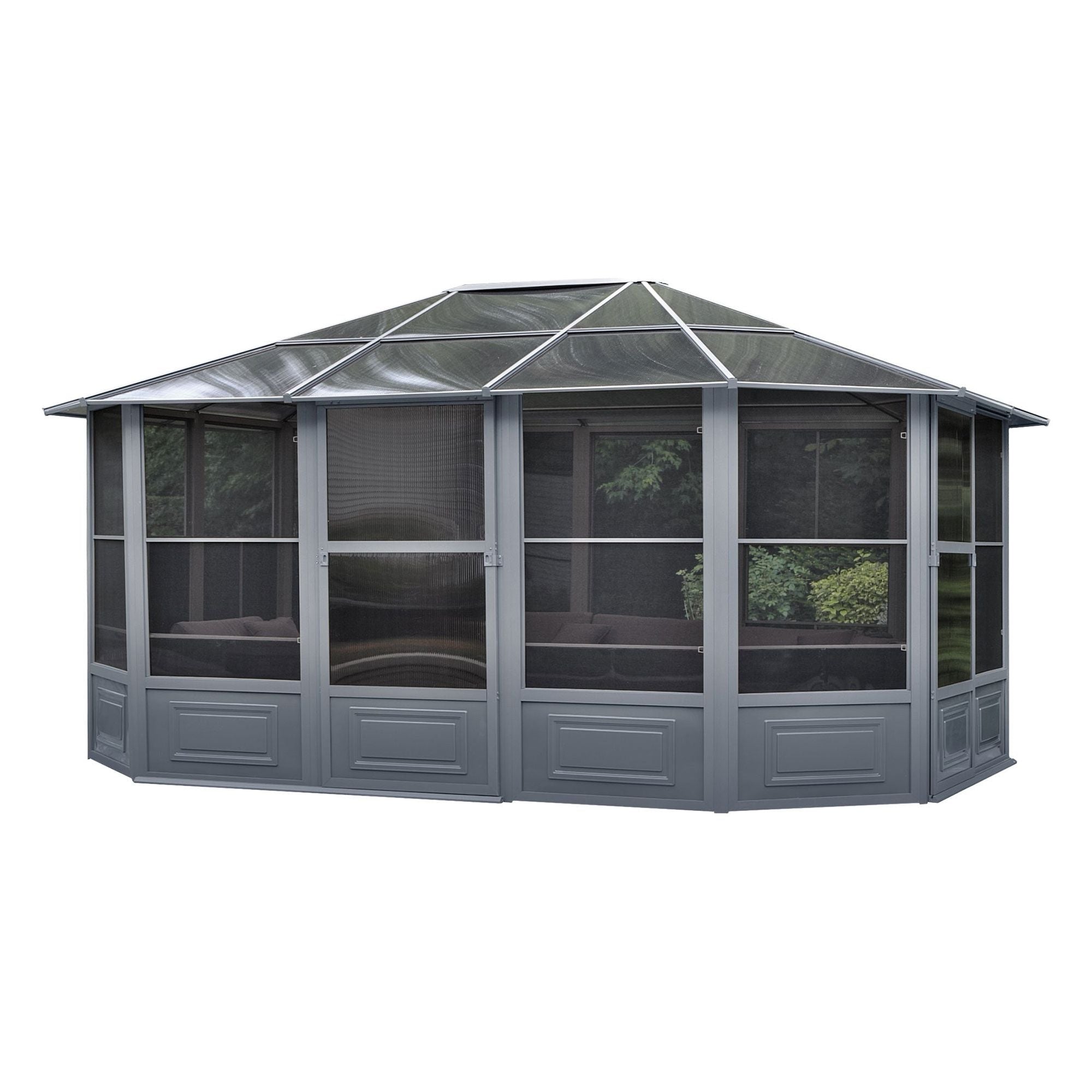 Gazebo Penguin Florence Solarium with Polycarbonate Roof 12'x15' - 41215 - Serenity Provision