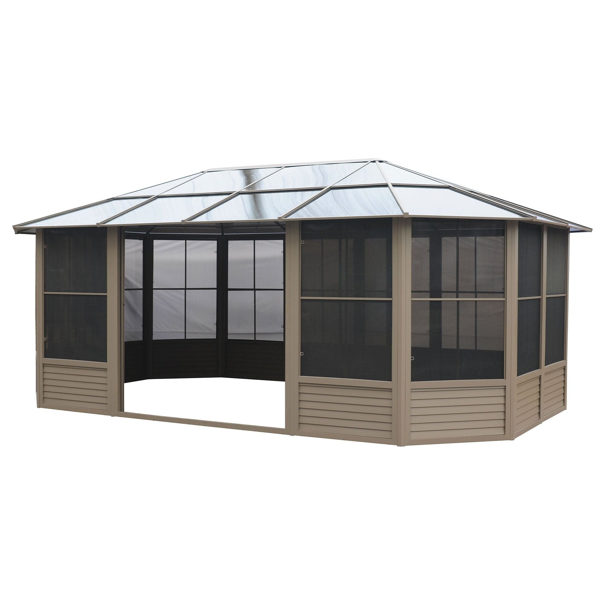 Gazebo Penguin Florence Solarium with Polycarbonate Roof 12'x18' - 41218 - Serenity Provision