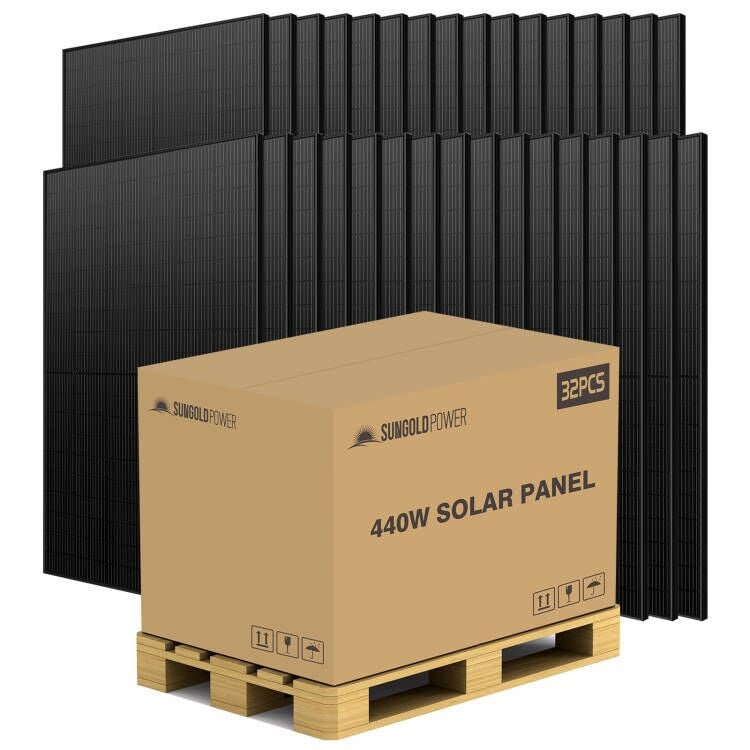 Sungold Power 440W MONO BLACK PERC SOLAR PANEL FULL PALLET (32 PANELS) SG440WM