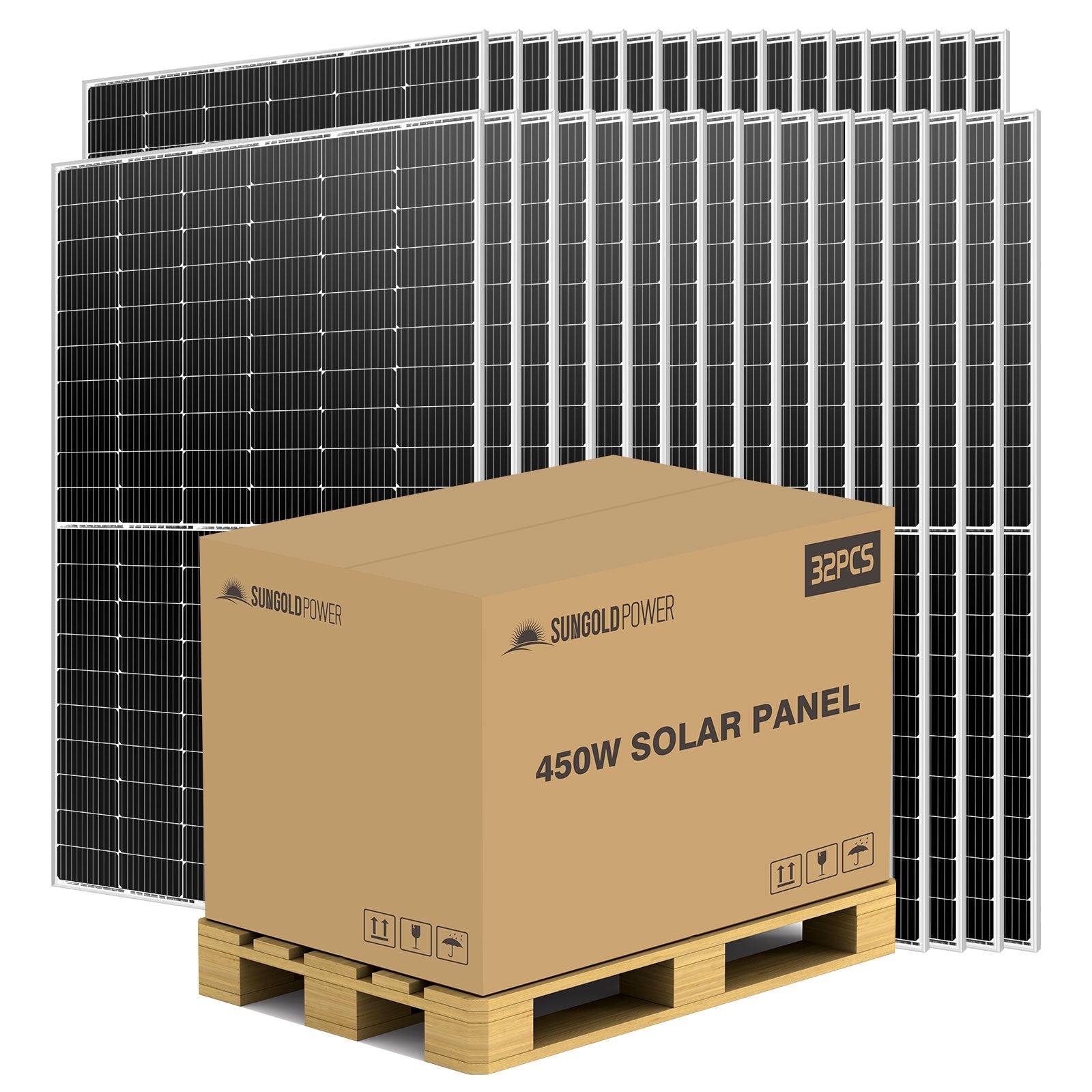 Sungold Power 450W MONO PERC SOLAR PANEL FULL PALLET (32 PANELS) SP450WM