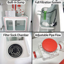 Aqua Dream 37 Gallon Coral Reef Aquarium Ultra Clear Glass Tank & Built in Sump Silver REEF-450-SILVER - Serenity Provision