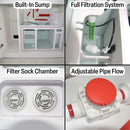 Aqua Dream 130 Gallon Coral Reef Aquarium Ultra Clear Glass Tank & Built in Sump All Black REEF-1200-BK - Serenity Provision