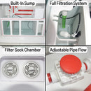 Aqua Dream 185 Gallon Coral Reef Aquarium Ultra Clear Glass Tank & Built in Sump All White REEF-1500-WT - Serenity Provision