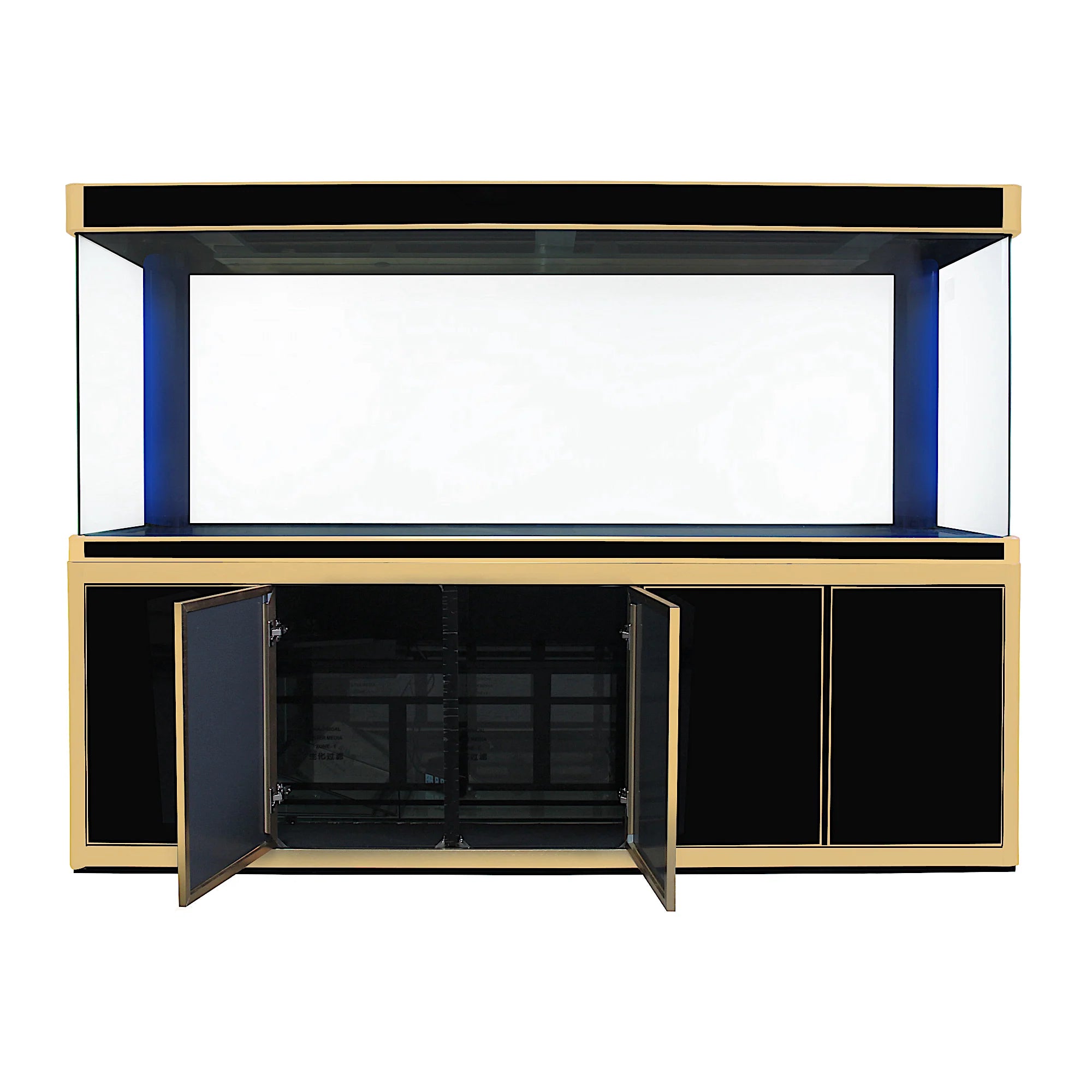 Aqua Dream 400 Gallon Tempered Glass Aquarium Black and Gold AD-2300-BK - Serenity Provision