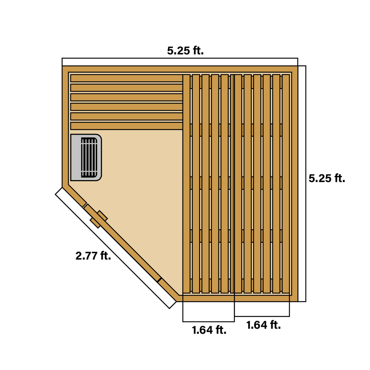 Aleko Canadian Hemlock Wet Dry Indoor Sauna - 4.5 kW ETL Certified Heater - 4 Person SKD4HEM-AP - Serenity Provision