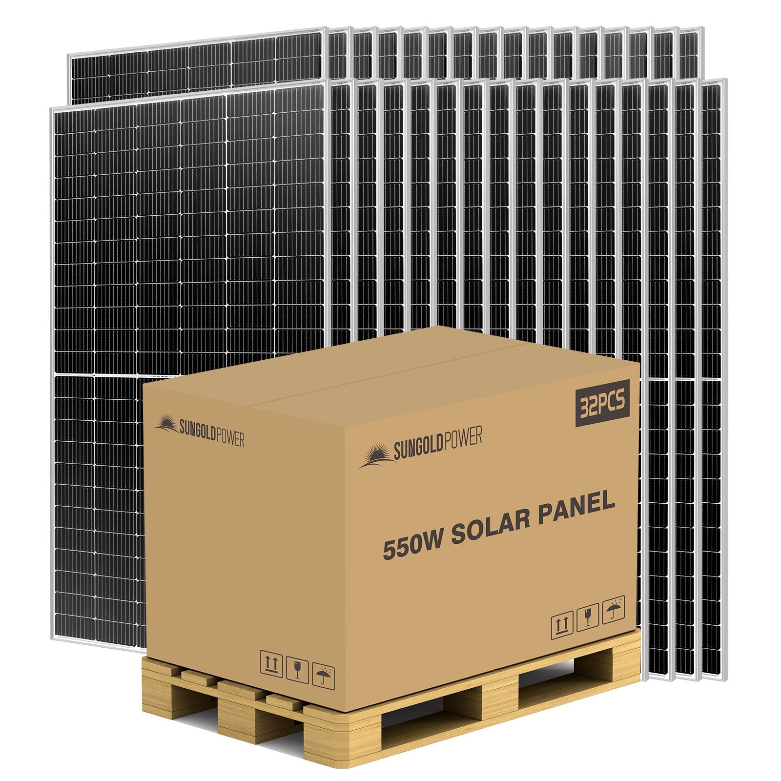 Sungold Power 550W MONO PERC SOLAR PANEL FULL PALLET (32 PANELS) SG550WM