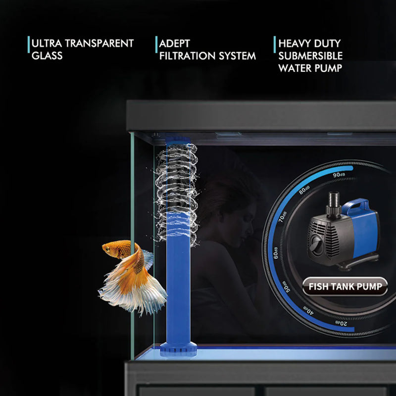 Aqua Dream 200 Gallon Tempered Glass Aquarium White and Silver AD-1560-WS - Serenity Provision