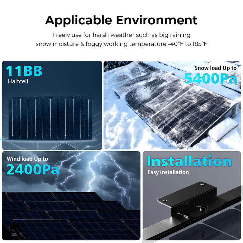 500W Mono Black PERC Solar Panel UL 61730