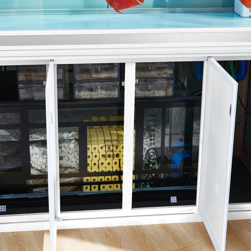 Aqua Dream 200 Gallon Tempered Glass Aquarium White and Silver AD-1560-WS - Serenity Provision