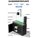 Aqua Dream 175 Gallon Plants Ranchu Aquarium with Ultra Clear Glass Tank & Built in Sump All Black AD-1560-RANCHU - Serenity Provision