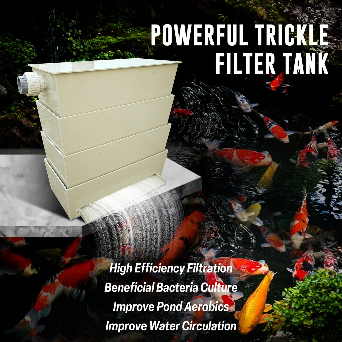 Fish Pond Bakki Shower Trickle Filter Drip Box 60 Tons 16100 GPH - BK-60 - Serenity Provision