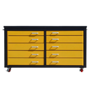 6ft Storage Cabinet with Workbench (10 Drawers)