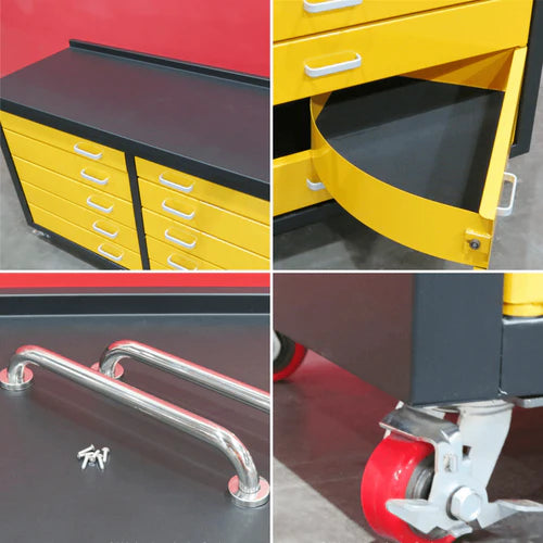 Chery Industrial 6ft Storage Cabinet with Workbench (10 Drawers) - WW000196