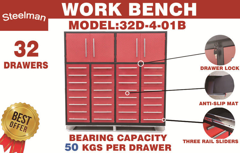 7ft Storage Cabinet (32 Drawers)